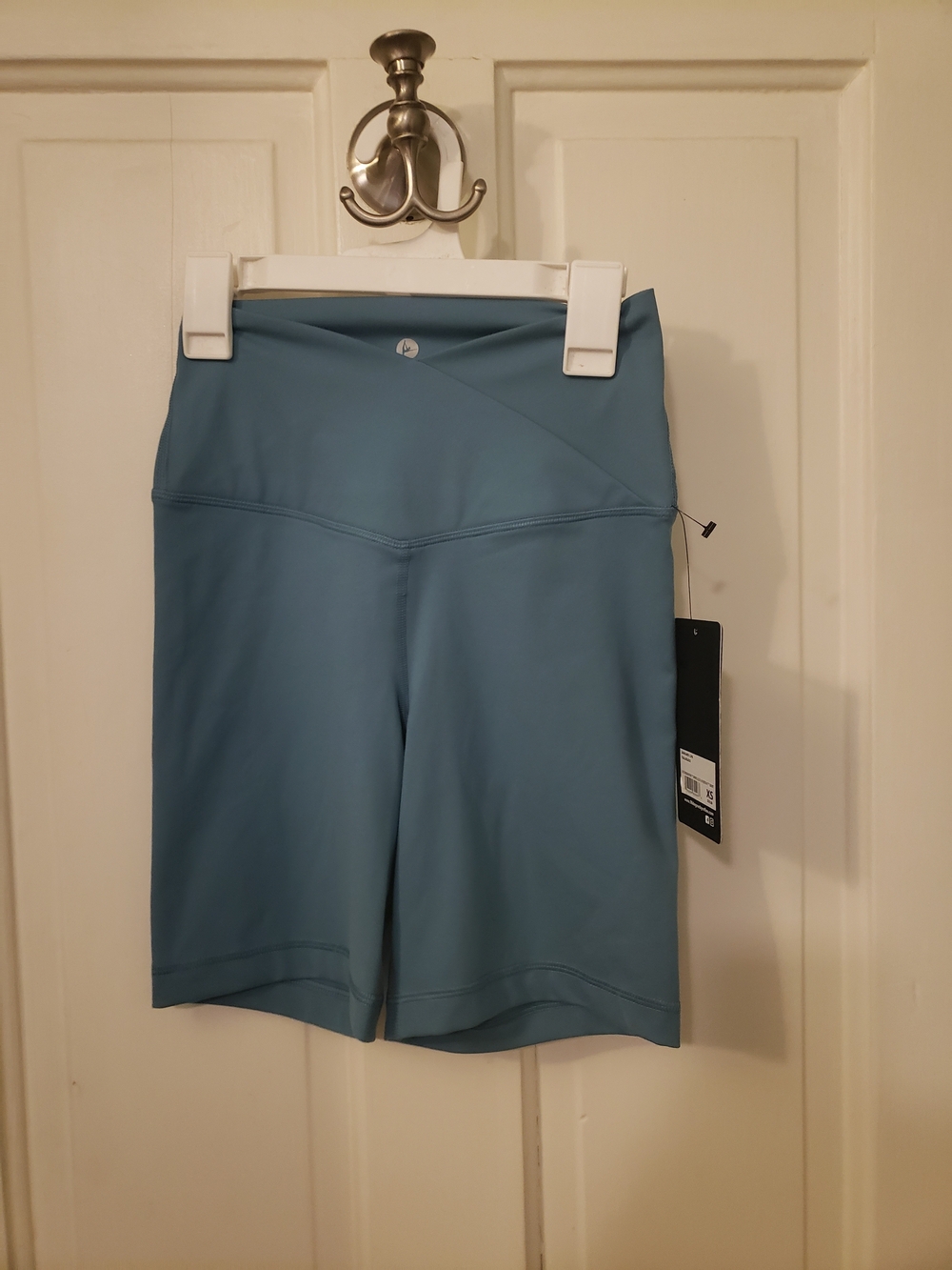 High-Rise Women's Bike Shorts in Dusty Teal